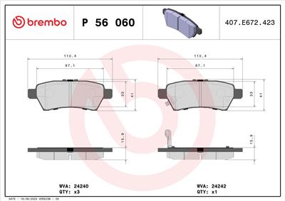 BREMBO P 56 060 Číslo výrobce: 24242. EAN: 8020584061459.
