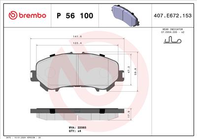 BREMBO P 56 100 Číslo výrobce: 22065. EAN: 8020584112670.