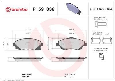 BREMBO P 59 036 Číslo výrobce: 23226. EAN: 8020584055670.