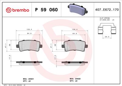 BREMBO P 59 060 Číslo výrobce: 24422. EAN: 8020584090756.