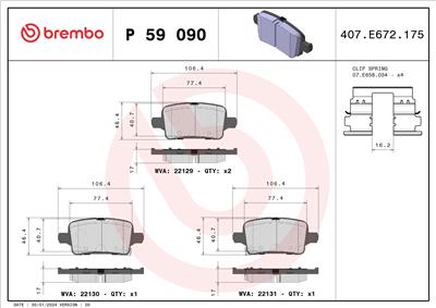 BREMBO P 59 090 Číslo výrobce: 22130. EAN: 8020584084441.