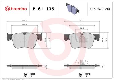BREMBO P 61 135X EAN: 8020584121788.