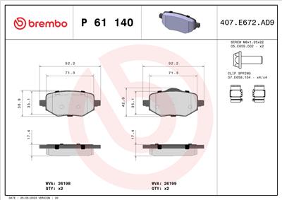 BREMBO P 61 140 EAN: 8020584124345.