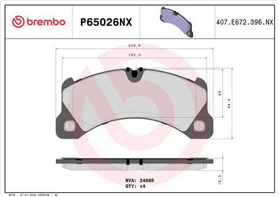 BREMBO P65026NX EAN: 8020584131589.