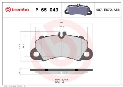 BREMBO P 65 043 Číslo výrobce: 22469. EAN: 8020584115558.