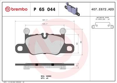 BREMBO P 65 044 EAN: 8020584118047.