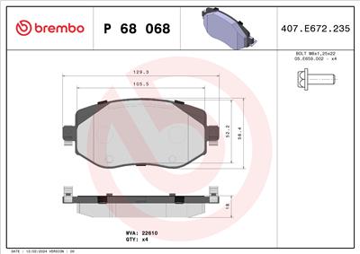 BREMBO P 68 068X EAN: 8020584121825.