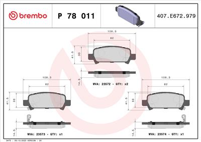 BREMBO P 78 011 Číslo výrobce: 23573. EAN: 8020584057186.