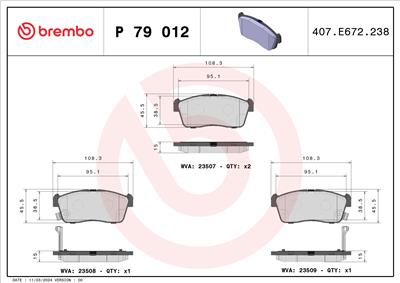 BREMBO P 79 012 Číslo výrobce: 23508. EAN: 8020584057322.