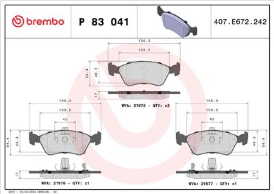 BREMBO P 83 041 Číslo výrobce: 21976. EAN: 8020584057766.
