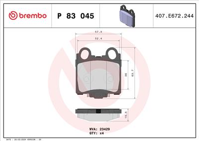 BREMBO P 83 045 Číslo výrobce: 23429. EAN: 8020584057803.