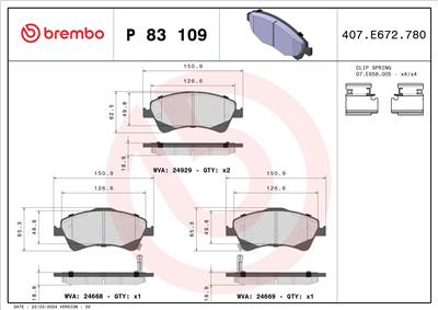 BREMBO P 83 109X EAN: 8020584121924.