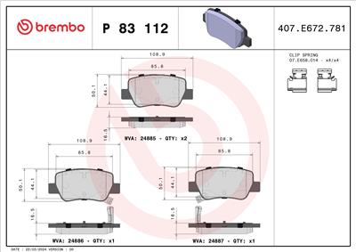 BREMBO P 83 112 Číslo výrobce: 24886. EAN: 8020584090985.