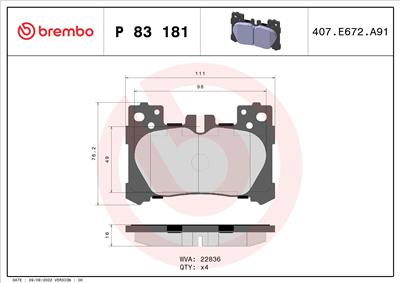 BREMBO P 83 181 EAN: 8020584120019.