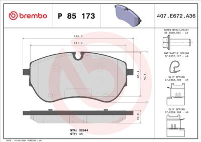 BREMBO P 85 173 Číslo výrobce: 22644. EAN: 8020584113103.