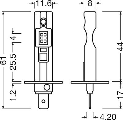 OSRAM 64150DWESY-2HB Číslo výrobce: H1 LED. EAN: 4062172398039.