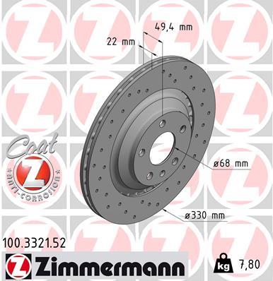 ZIMMERMANN 100.3321.52 EAN: 4250238749219.