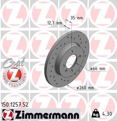 ZIMMERMANN 150.1257.52 EAN: 4250238748984.