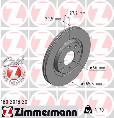 ZIMMERMANN 180.2018.20 EAN: 4250238761655.