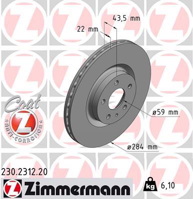 ZIMMERMANN 230.2312.20 EAN: 4250238759560.