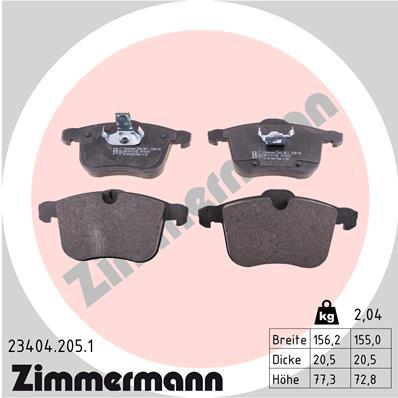 ZIMMERMANN 23404.205.1 Číslo výrobce: 23404. EAN: 4250238750093.