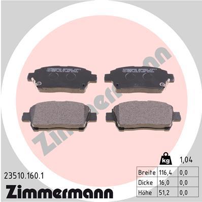 ZIMMERMANN 23510.160.1 Číslo výrobce: 23510. EAN: 4250238738534.