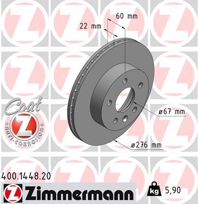 ZIMMERMANN 400.1448.20 EAN: 4250238758099.