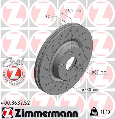 ZIMMERMANN 400.3637.52 EAN: 4250238750680.