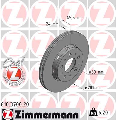 ZIMMERMANN 610.3700.20 EAN: 4250238744924.