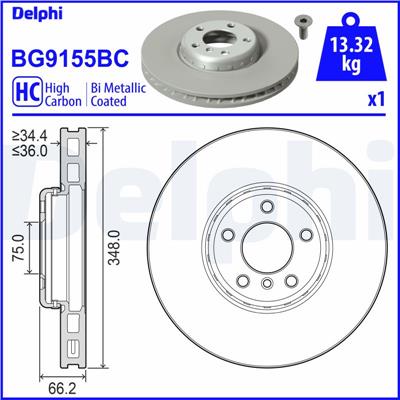 DELPHI BG9155BC EAN: 5012759556474.