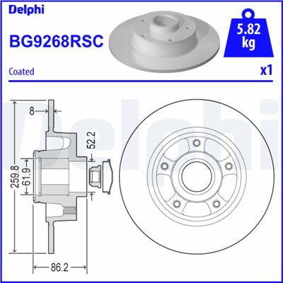 DELPHI BG9268RSC EAN: 5012759549834.