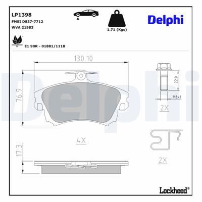 DELPHI LP1398 EAN: 5012759085646.