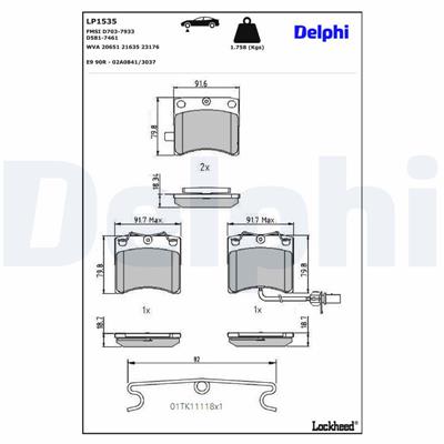 DELPHI LP1535 EAN: 5012759122037.