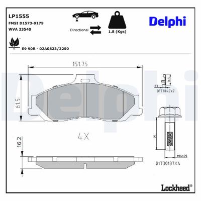 DELPHI LP1555 EAN: 5012759125977.