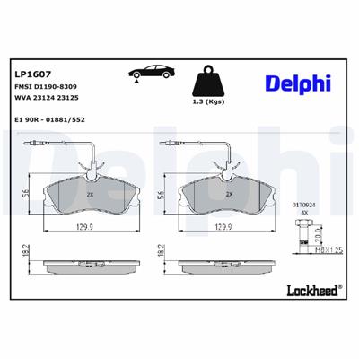 DELPHI LP1607 EAN: 5012759121696.