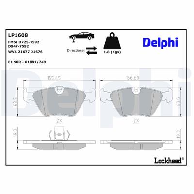 DELPHI LP1608 EAN: 5012759121702.
