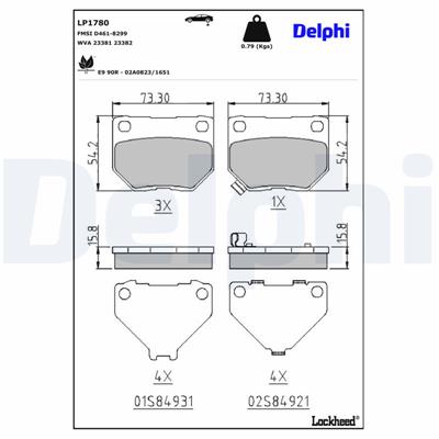 DELPHI LP1780 EAN: 5012759231319.