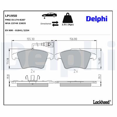 DELPHI LP1950 EAN: 5012759369647.