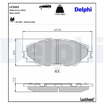 DELPHI LP2003 EAN: 5012759406441.