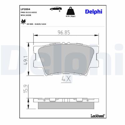 DELPHI LP2004 EAN: 5012759406656.