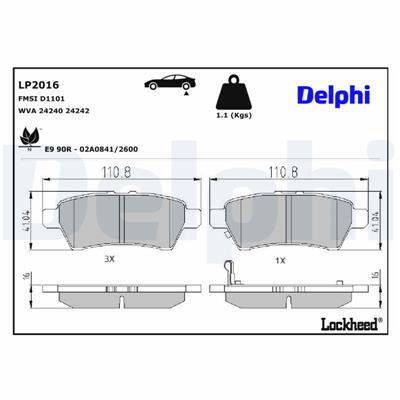 DELPHI LP2016 EAN: 5012759404980.