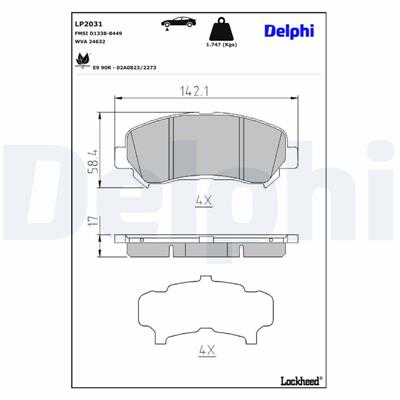 DELPHI LP2031 EAN: 5012759414026.