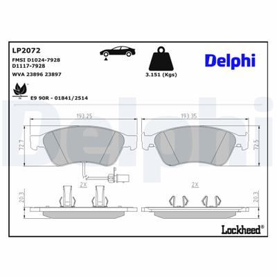 DELPHI LP2072 EAN: 5012759428429.