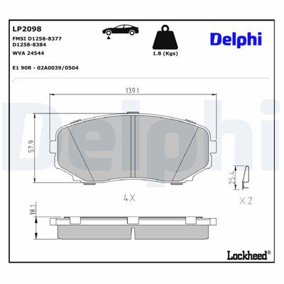 DELPHI LP2098 EAN: 5012759432006.