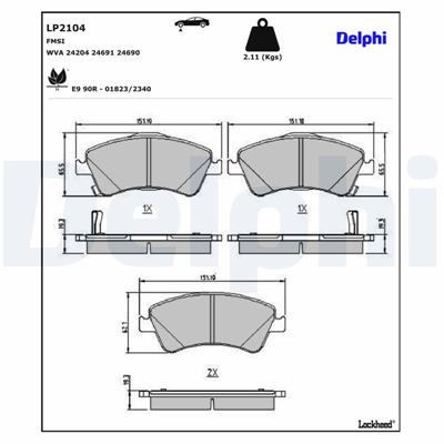 DELPHI LP2104 EAN: 5012759428528.