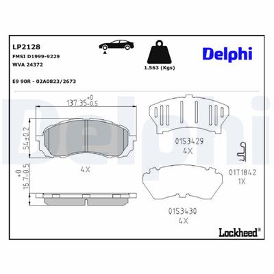 DELPHI LP2128 EAN: 5012759432075.