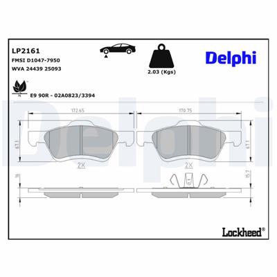DELPHI LP2161 EAN: 5012759438398.