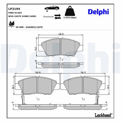 DELPHI LP2194 EAN: 5012759450468.