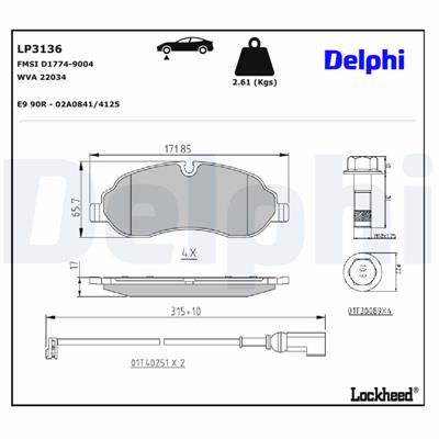 DELPHI LP3136 EAN: 5012759528020.