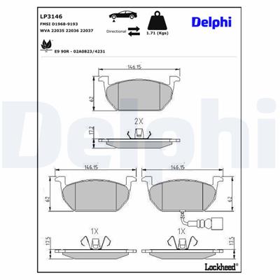 DELPHI LP3146 EAN: 5012759530658.